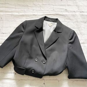 Cremieux Black 3/4 Sleeve Blazer